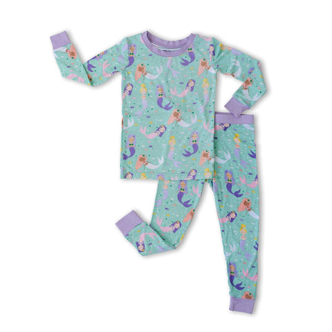 Aquamarine - Two Piece Bamboo Pajama Set – Little Barn Baby