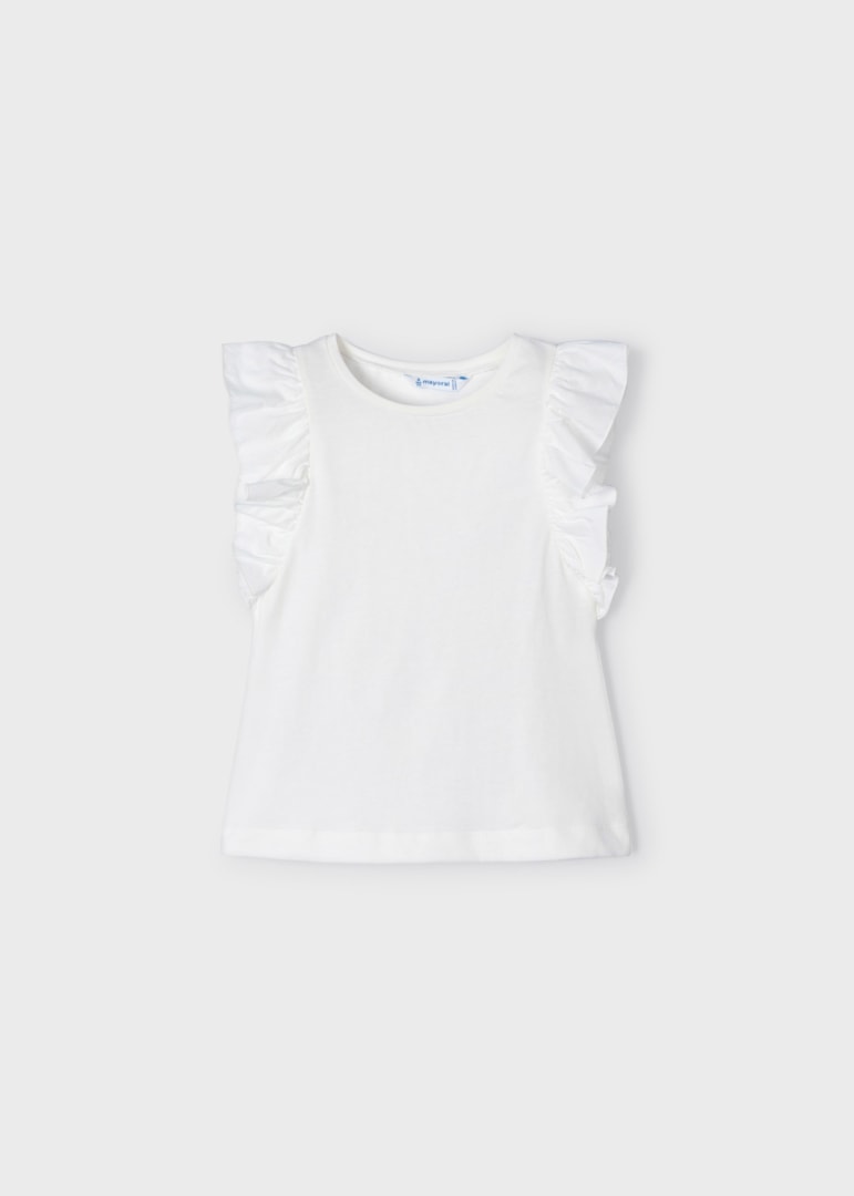 Mayoral Ruffled Sustainable Cotton T-shirt Girl