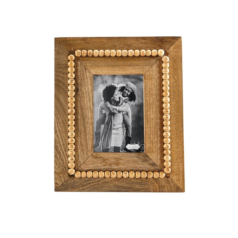 Mud Pie Small Rectangle Beaded Wood Frame