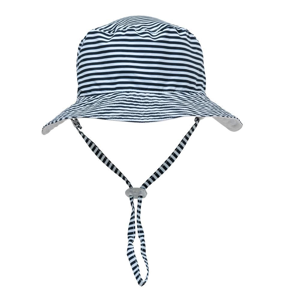 Snapper Rock Navy/White Stripe Reversible Bucket Hat