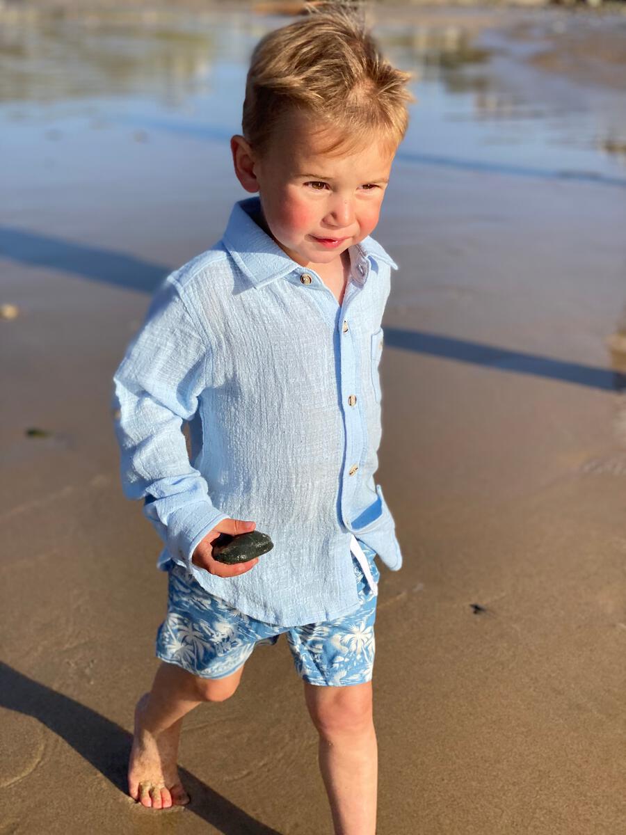 Me & Henry Crew Shorts - Chambray Surfer