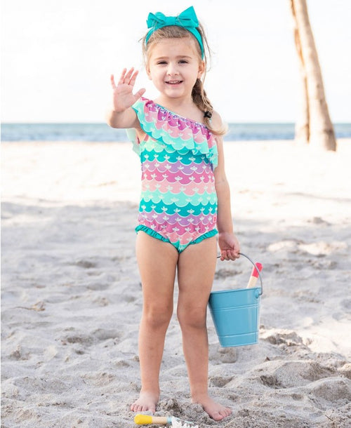  Toddler Girls One Piece Swimsuits Hawaiian Ruffle Swimwear  Beach Bathing Suit Blue 3T: Clothing, Shoes & Jewelry