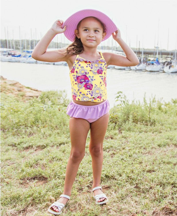 Baby, Toddler, Big Girls & Tweens | Blue Daisy Two-Piece Bikini Set