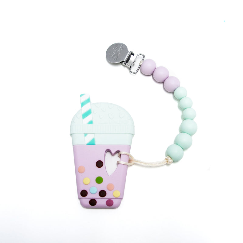 Loulou Lollipop Taro Milk Tea Teether with Holder Set