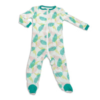 Silkberry Baby Footed Sleeper - Tropical Palm