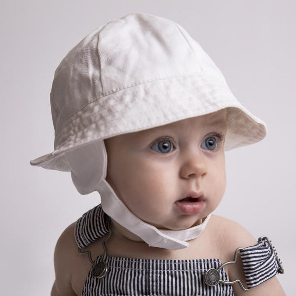 Huggalugs Tyrolean Navy or White  UPF 50+ Hat with Chinstrap for Babies and Toddlers