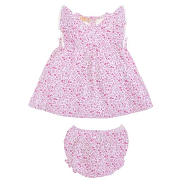 Baby Club Chic Tiny Flowers Pink Dress with Ruffles