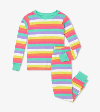 Hatley Rainbow Stripes Organic Cotton Pajama Set