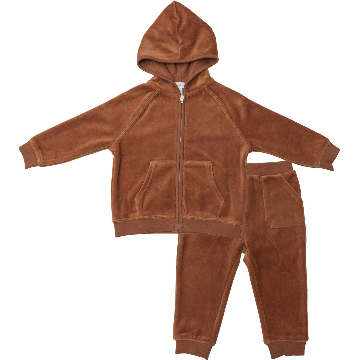 Angel Dear Velour Hoodie + Jogger | Mocha Bisque