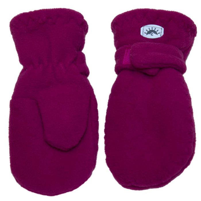 Calikids Baby Knit Fleece-Lined String Mittens