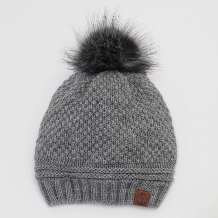 Cali Kids Pom Hat - Grey