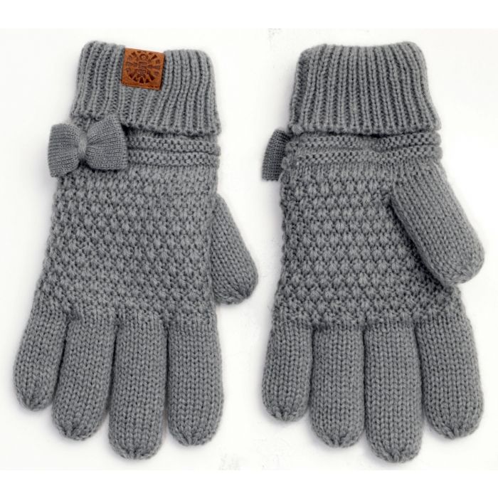 Calikids Girls Knit Bow Gloves