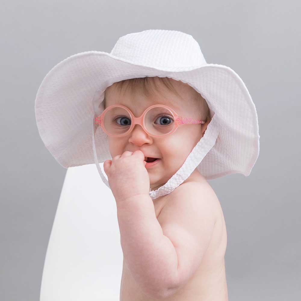 Huggalug White Seersucker UPF 25+ Sunhat for Babies & Toddlers