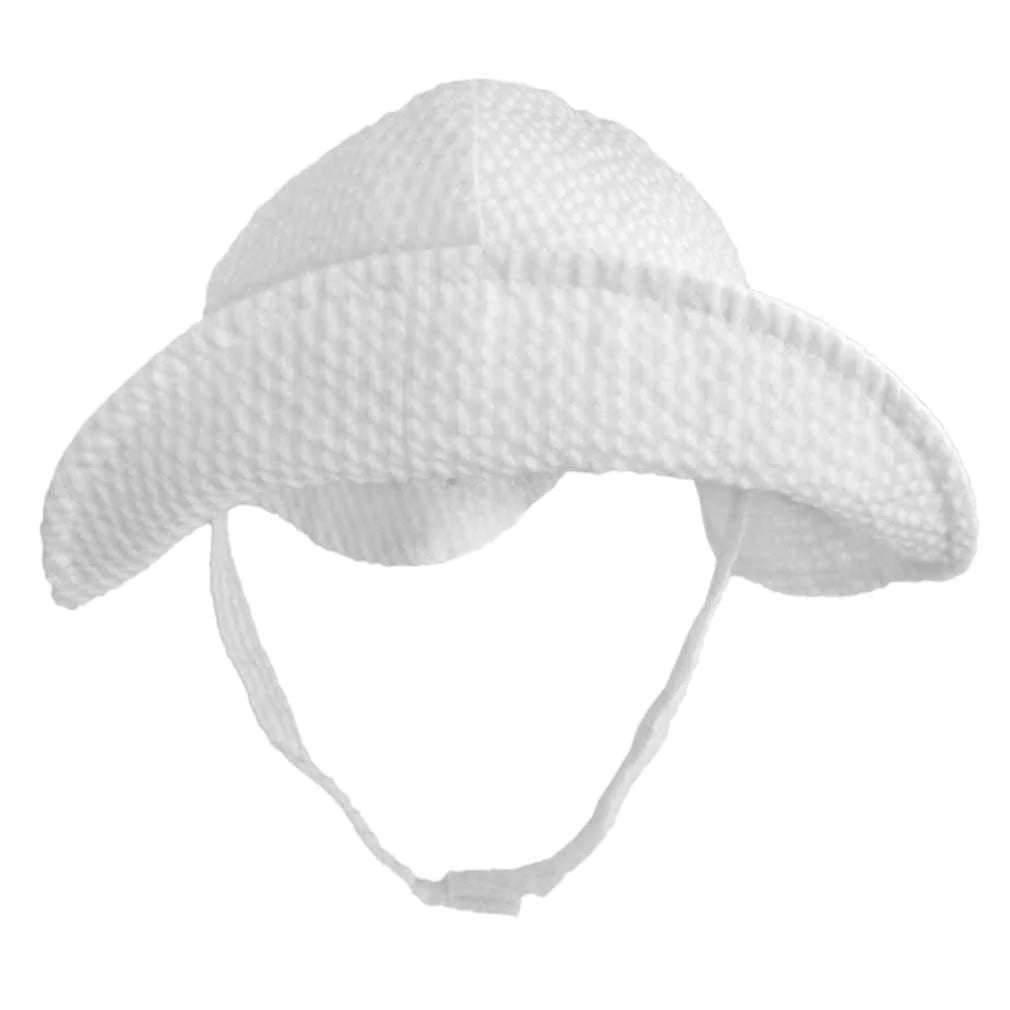 Huggalug White Seersucker UPF 25+ Sunhat for Babies & Toddlers