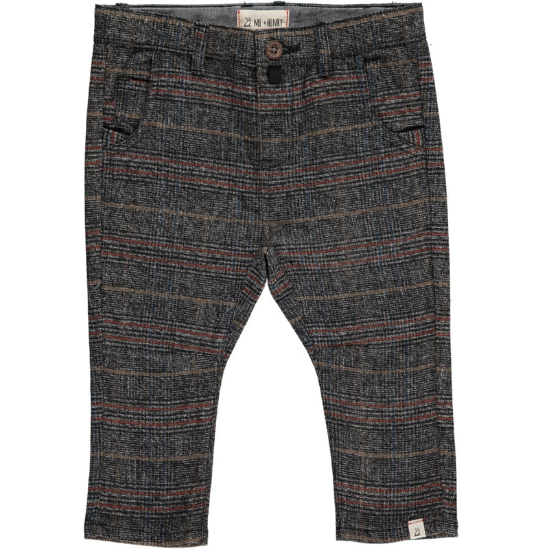 Me & Henry Baby Grey Plaid Woven Pants
